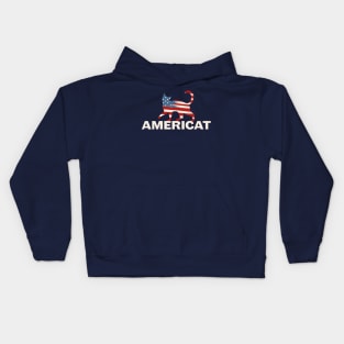 4th of July America Cat T-Shirt Kids Hoodie